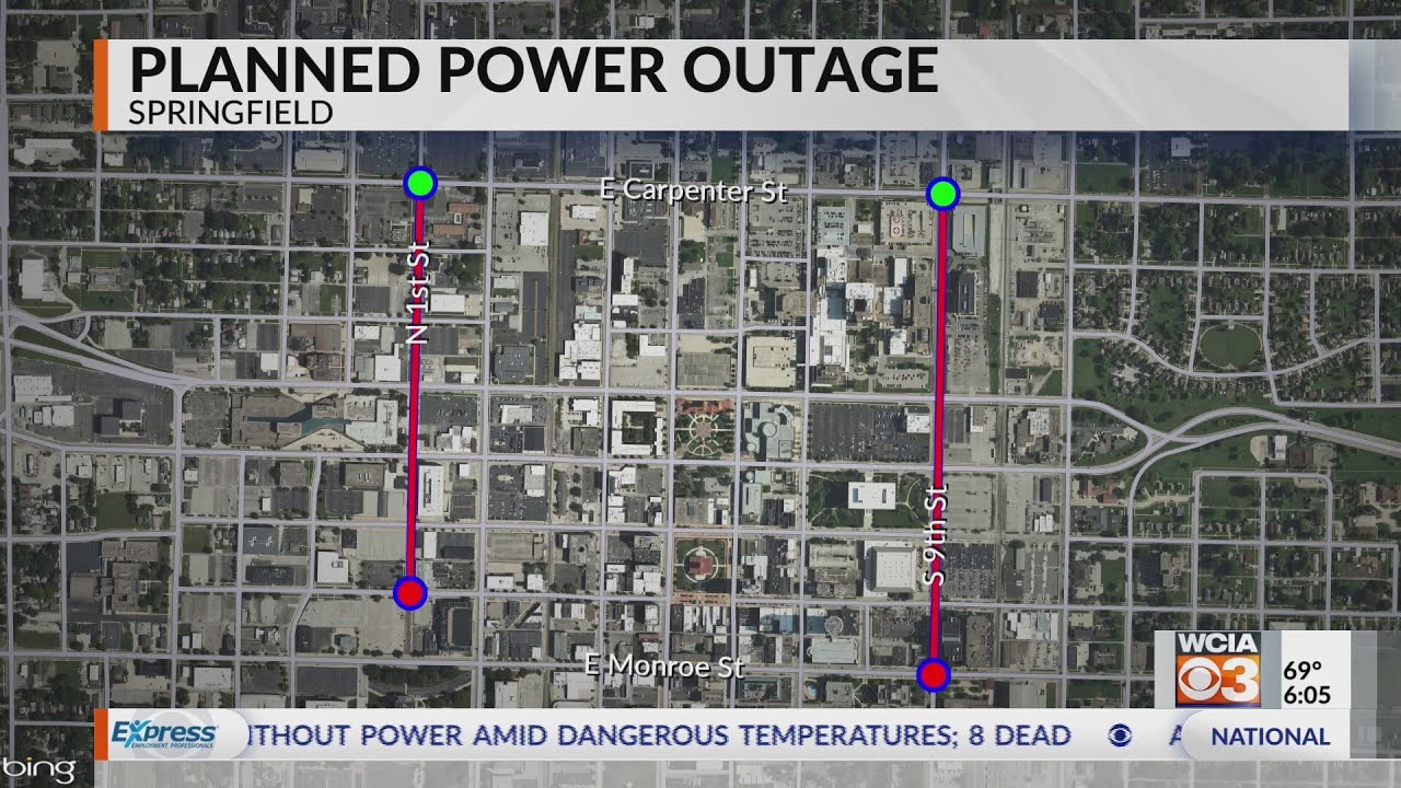 Brief power outage planned in Springfield for Wednesday