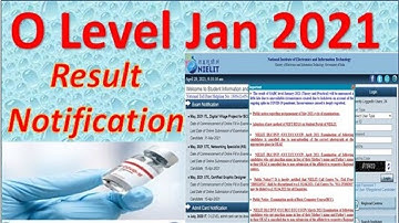 देख लो अभी नही आएगा O Level Result Jan 2021 Official announcement nielit