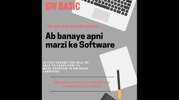 GW BASIC lecture # 3 in urdu/hindi