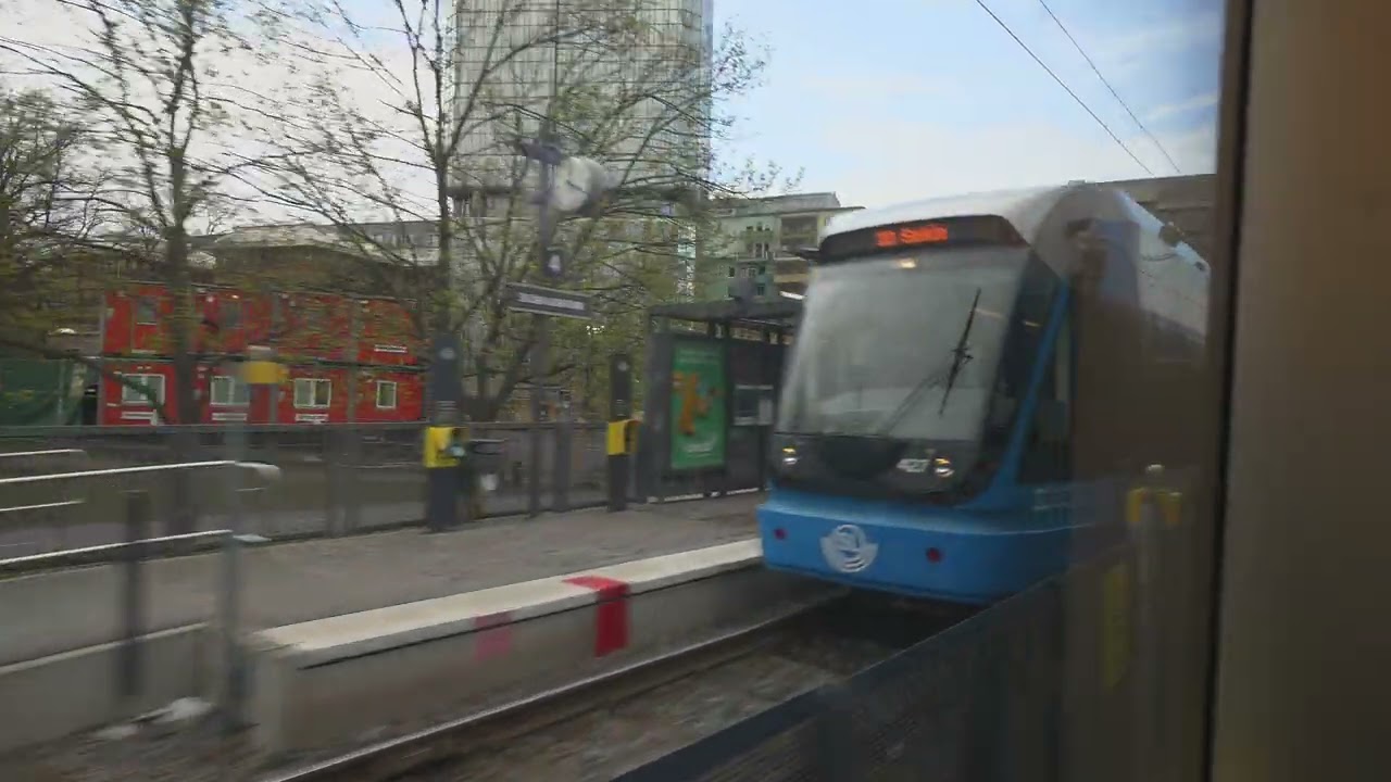 Sweden, Stockholm, Tram ride from Sunbyberg centrum to Solna station