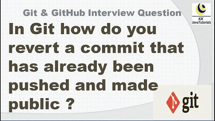 In Git how do you revert a commit that has already been pushed and made public ? || git revert