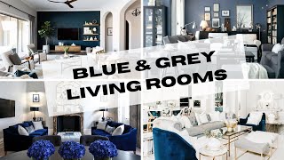 Beautiful Blue & Grey Living Room Home Decor | And Then There Was Style