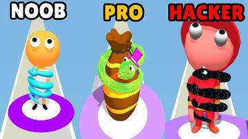 NOOB vs PRO vs HACKER in Snake Master 3D