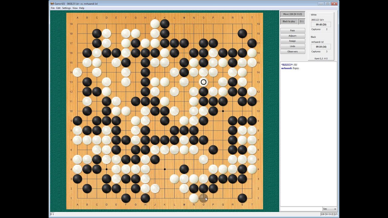 Lets play Go [mrhaandi] - IGS 1d 02