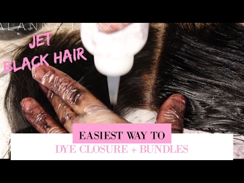 How To Dye Your Hair Black Bundles Frontal Easiest Hair Dying Hack Youtube