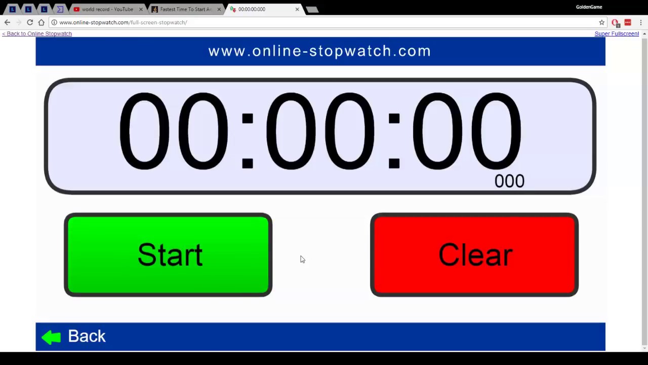 (World Record) Fastest Time To Start And Stop An Online Stopwatch YouTube