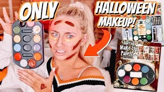 i applied a FULL FACE using ONLY HALLOWEEN MAKEUP!! | Saffron Barker