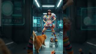 Space dance with a ginger cat! 🐈🚀
