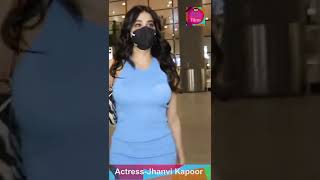 Jhanvi Kapoor Looking Too Cute In Bright Blue Dress Spotted At Airport