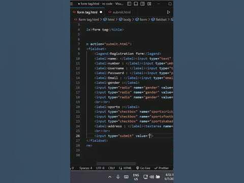 Form Tag | Html Css | #html #css - YouTube