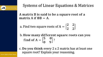 Systems of Equations and Matrices: Matrix Equality - Example 2