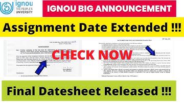 (Breaking News) Assignment को लेकर IGNOU ने 15 दिनों के लिए किया सभी Students के लिए एक अच्छा Update