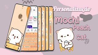 Customization: Mochi Peach Cat Aesthetic | Kawaii Orange Organization | Customizing my Android screenshot 5