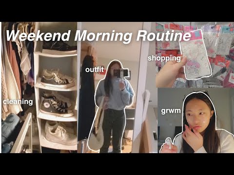 Weekend Morning Routine + vlog | grwm, cleaning, shopping