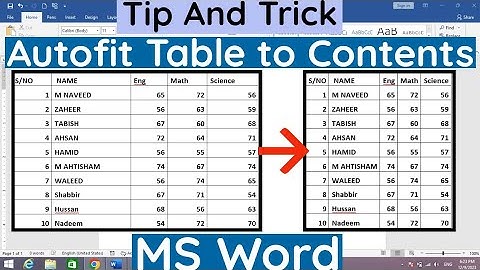 How to Autofit Table to Content in MS Word | Auto Fit Tables in MS Word | Fit Tables Automatically