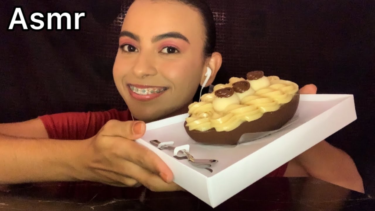 ASMR COMENDO OVO DE PÁSCOA DE COLHER 🥄 🐰🍫