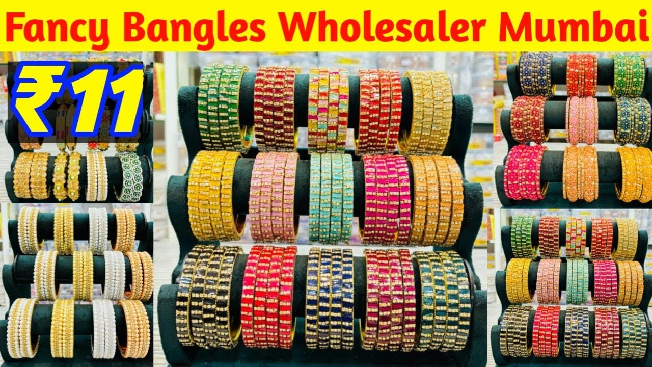 ₹11 फैंसी बँगलेस का भंडार | AD Replica Bangles Wholesale Market Mumbai | Cheapest Bangles market