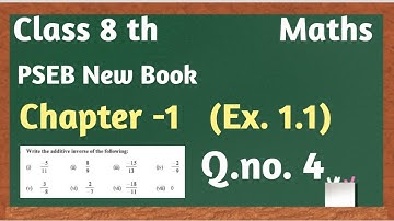 Pseb Class 8 maths Chapter 1 Exercise 1.1 Q.no. 4 ll Pseb Class 8 maths