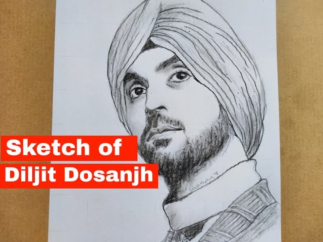 Sketch of Diljit Dosanjh - YouTube