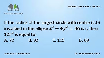 If the radius of the largest circle with centre (2,0) inscribed in the ellipse x^2+4y^2=36 is r