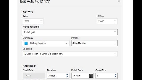 BIM 360 Plan: Create Activities