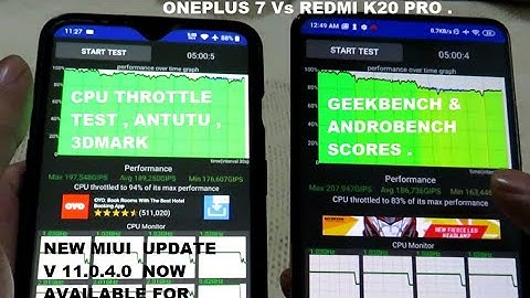 2020 OnePlus 7 Vs Redmi K20 Pro CPU Throttle Test / Antutu / Geekbench / 3Dmark & Androbench Scores