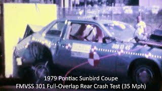 1975-1980 Pontiac Sunbird / Chevrolet Monza Coupe FMVSS 301 Rear Crash Test (Full Overlap - 35 Mph)