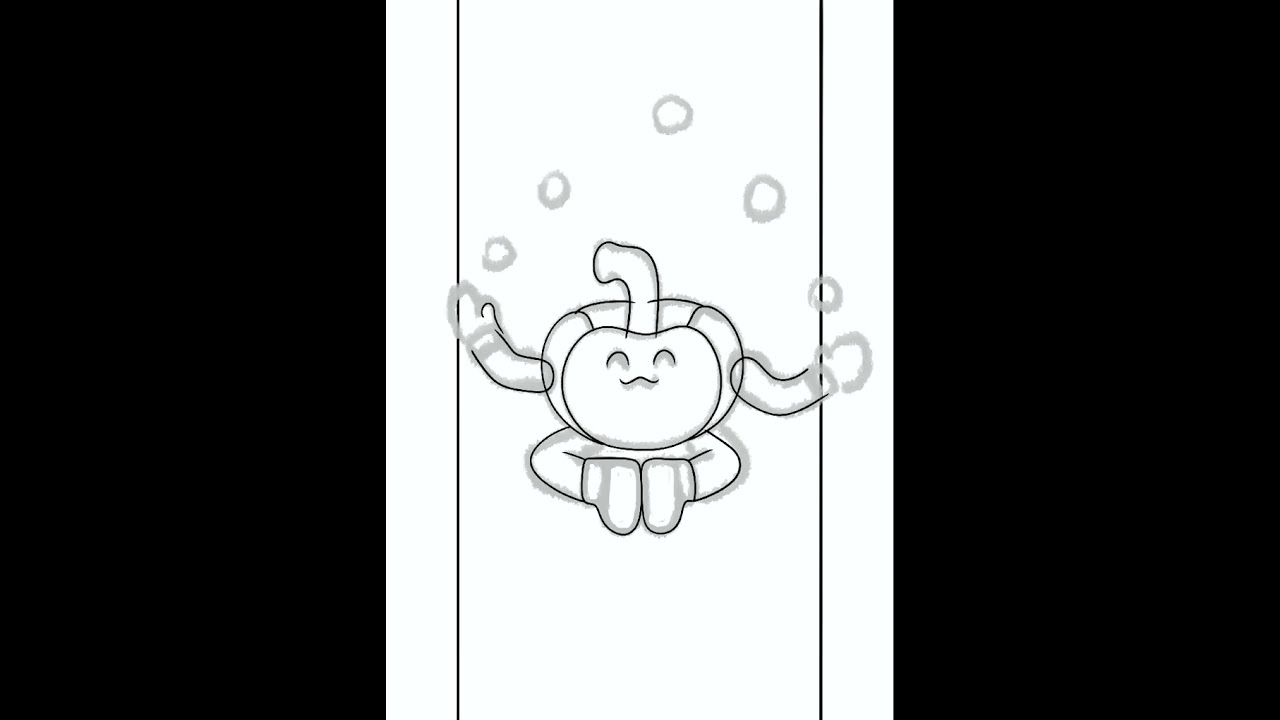 Cute capsicum juggling drawing