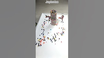 Rebuilding Tower of Black & Colorful Beads #satisfying #reverse #oddlysatisfying #fyp #shorts