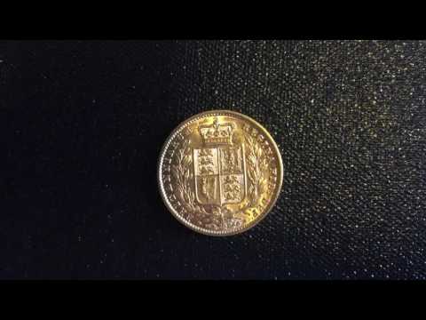 1877 (S) Full Gold Sovereign Shield Back Coin