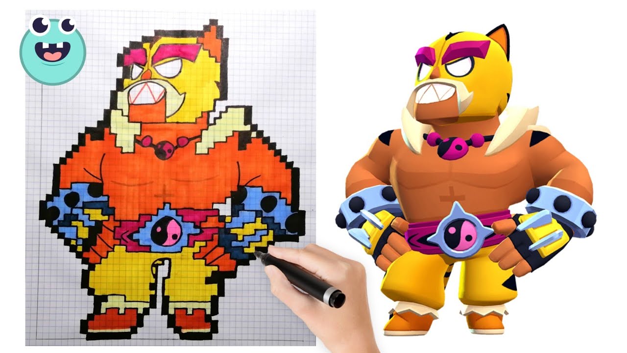 Как рисовать эль примо из бравл старса