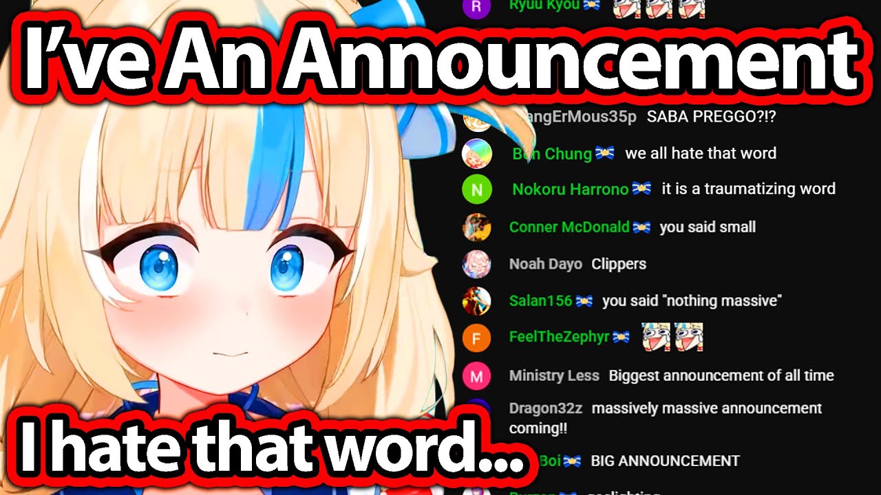 Saba: "I Have an Announcement To Make..." Chat: 【SAMEKO SABA】