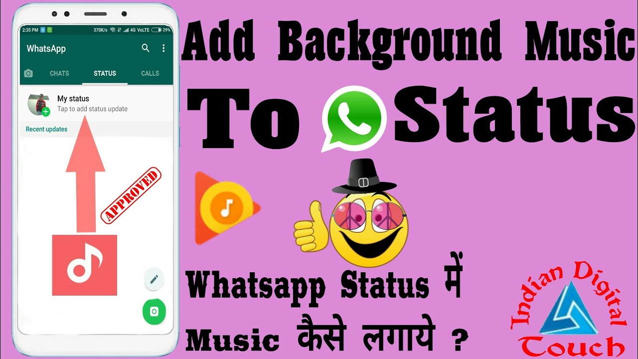 how to add music to whatsapp status
