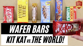 CHOCOLATE WAFER BAR TASTE TEST COMPARISON! | Kit Kat Global Challenge | Can any bar beat a KitKat?