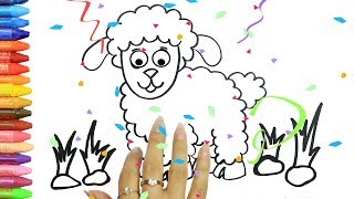 How to Draw and Color Lamb | Learn Colors 🎨 | Learn Animals with MiMi 😺