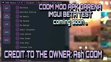 CALL OF DUTY MOBILE MOD APK 1.6.37 | IMGUI MOD | FREE MOD | NEW SEASON | GARENA | SMOOTHER THAN JAVA