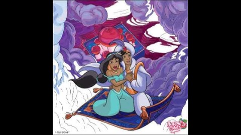 Painting by the numbers-Aladdin-flying on the magic carpet