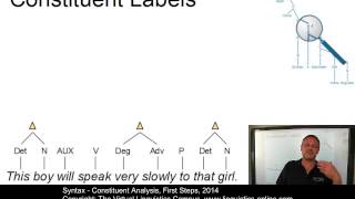 SYN107 - Constituent Analysis, First Steps