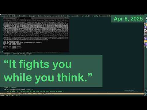 Jonathan Blow on why autocomplete destroys your thinking
