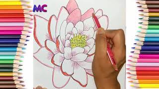 Learn Colors With Flower Coloring Pages Lotus For Kids | Magic Colors Learn Colors With Flower Coloring Pages Lotus For Kids | Magic Colors