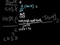 Derivative of Tan(x) Worked out (Memorize it!) #calc1