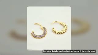 ANDYWEN 925 Sterling Silver Gold Clear Zircon CZ Hoops Luxury Women Crystal Piercing Circle Round Pe