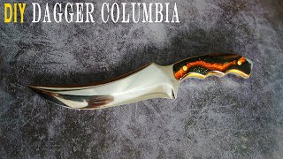 Make knife- how I make a dagger in Columbia style of volcanic lava