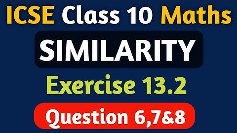ICSE Class 10 Similarity | Chapter 13 Exercise 13.2 | M L Aggarwal ICSE Class 10 | Question 6,7 & 8