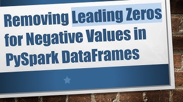 Removing Leading Zeros for Negative Values in PySpark DataFrames