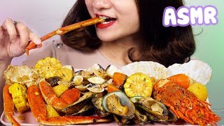 ASMR Seafood Boil &amp; Bloves Sauce, Crab and Shrimp Eating Sounds | D-ASMR