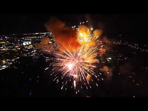 Fireworks filmed with a drone (Tiesto - Footprints)