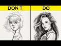 BEST ART HACKS and DRAWING TECHNIQUES FOR BEGINNERS