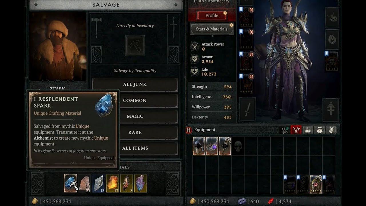 Diablo IV Season 3 Transmute Resplendent Spark in Uber Unique YouTube