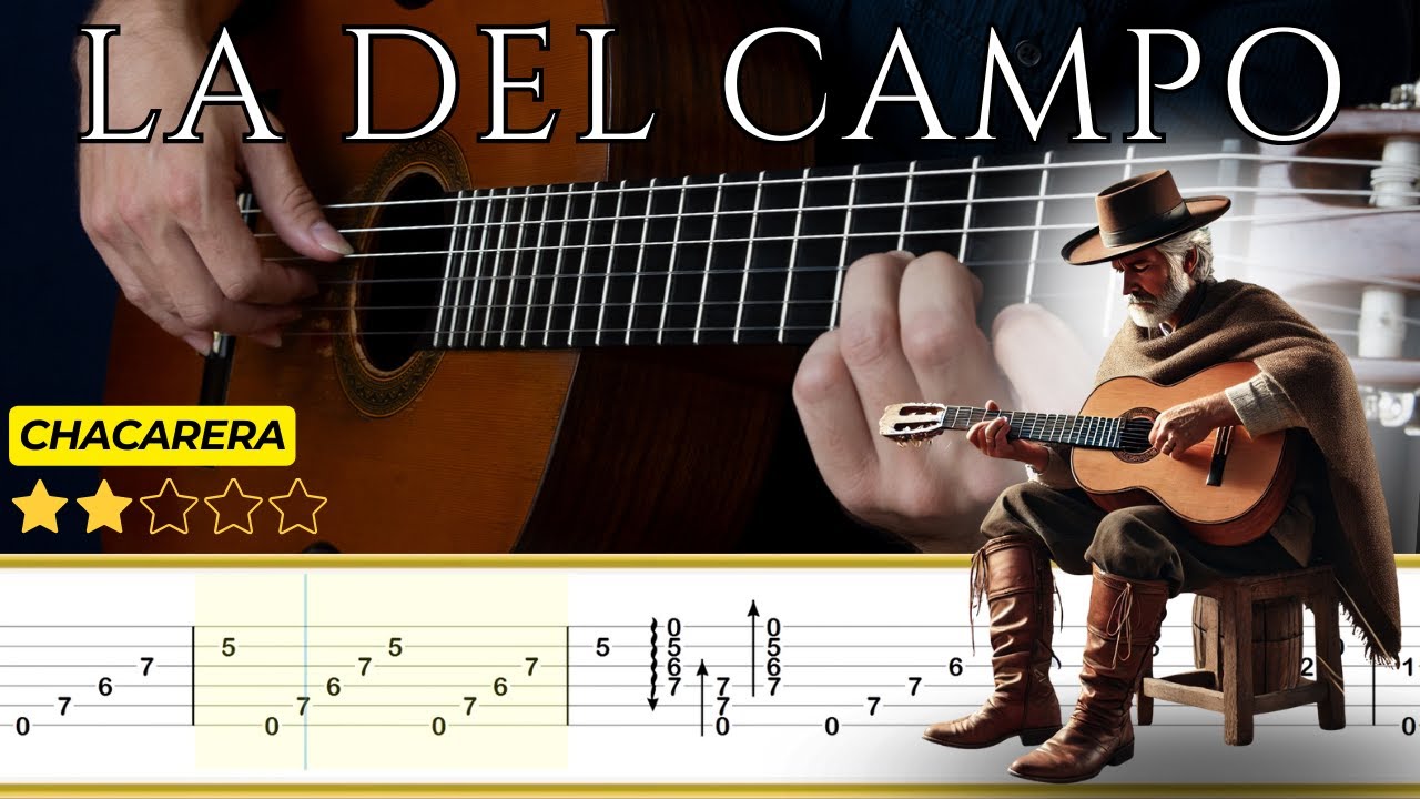 LA DEL CAMPO (Chacarera) 🎸 Pablo del Cerro || Tutorial para Guitarra Clásica + TABS